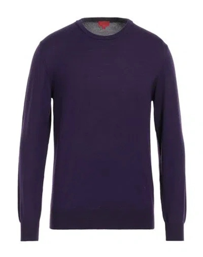 Isaia Man Sweater Purple Size M Wool