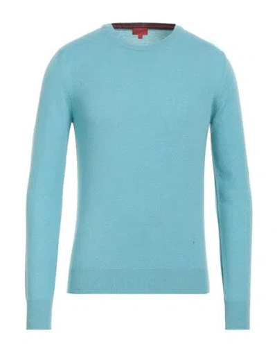 Isaia Man Sweater Sky Blue Size M Cashmere