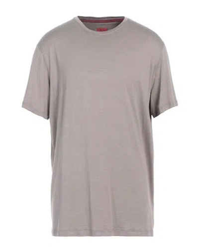 Isaia Man T-shirt Dove Grey Size 3xl Silk, Cotton