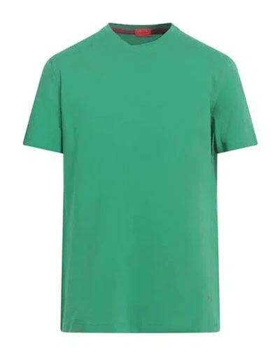 Isaia Man T-shirt Green Size Xxl Cotton, Polyamide, Elastane