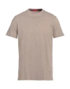 Isaia Man T-shirt Light Brown Size Xxl Cotton In Beige