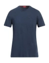 Isaia Man T-shirt Midnight Blue Size 3xl Cotton In Blue