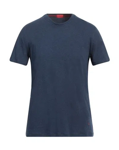 Isaia Man T-shirt Midnight Blue Size 3xl Cotton