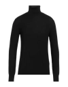 Isaia Man Turtleneck Black Size Xxl Wool In Black