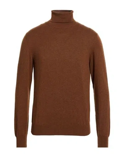 Isaia Man Turtleneck Brown Size Xl Cashmere