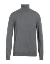Isaia Man Turtleneck Lead Size 3xl Wool In Grey