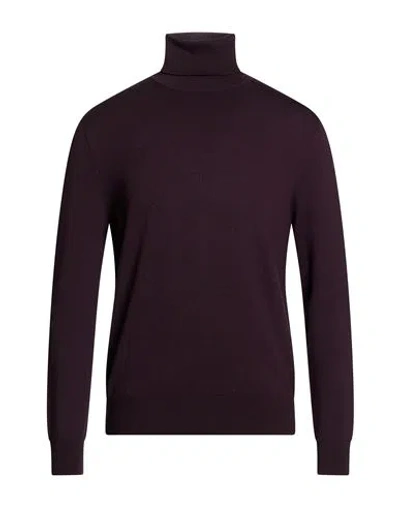 Isaia Man Turtleneck Plum Size Xxl Cashmere In Purple