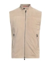 Isaia Man Vest Beige Size 48 Lambskin In Neutral