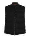 Isaia Man Vest Black Size 46 Wool, Leather In Black