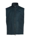 Isaia Man Vest Deep Teal Size 48 Wool, Cashmere In Green