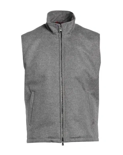 Isaia Man Vest Grey Size 44 Wool, Cashmere
