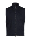 Isaia Man Vest Midnight Blue Size 38 Wool, Cashmere In Black