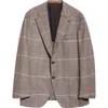 Isaia Marechiaro Glen Plaid Cashmere Blend Hopsack Sport Coat In Brown