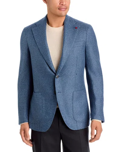 Isaia Marechiaro Melange Basket Weave Regular Fit Sport Coat In Blue