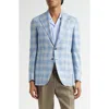 Isaia Marechiaro Plaid Silk Blend Hopsack Sport Coat In Blue