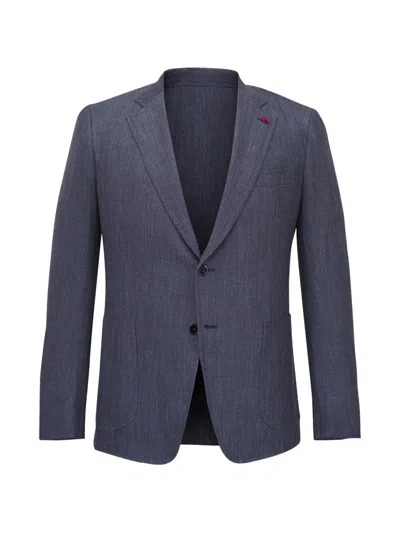 Isaia Mélange Blazer In Blue