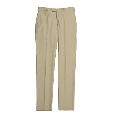 Pre-owned Isaia Men's 100% Cotton Beige Casual Pants/trouser In Brown