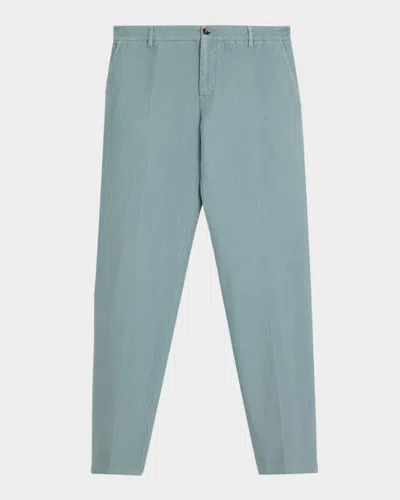 Isaia Men & Apos;s Cotton And Linen Straight-leg Pants In Green
