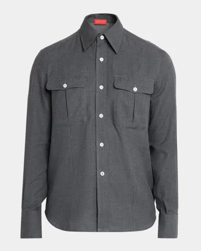 Isaia Men & Apos;s Cotton Shirt Jacket In Gray
