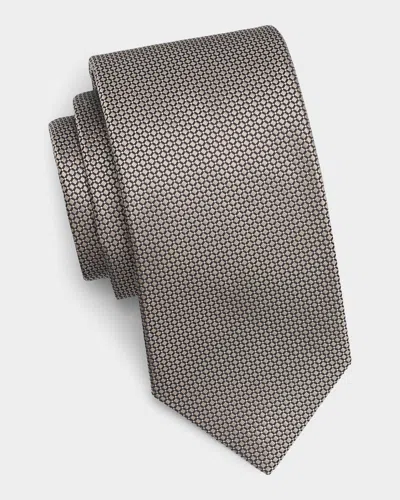 Isaia Men & Apos;s Diamond-print Silk Tie In Gray