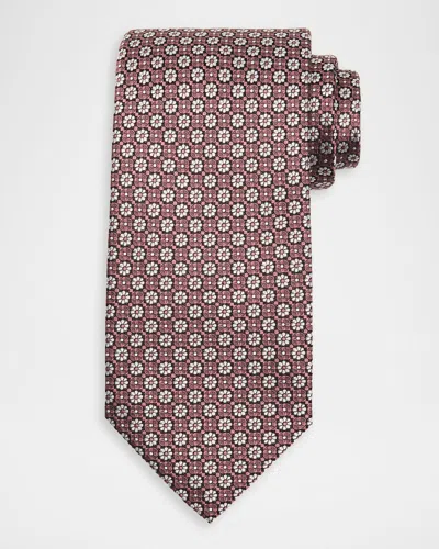 Isaia Men & Apos;s Floral Silk Tie In Brown