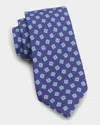 Isaia Men & Apos;s Geometric Silk Tie In Blue