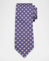 Isaia Men's Concentric Grid Silk Tie In Multi