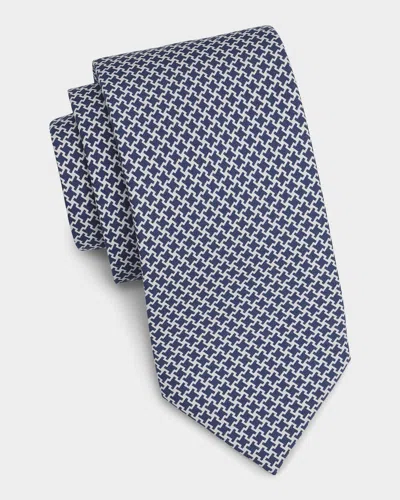 Isaia Men & Apos;s Geometric-print Silk Tie In Multi