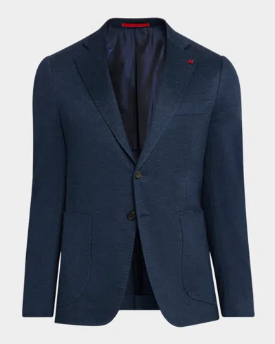 Isaia Men & Apos;s Jersey Single-breasted Sport Coat In Blue