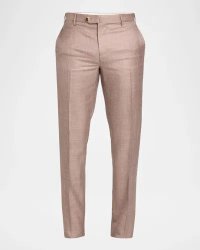 Isaia Men & Apos;s Luxe Twill Pants With Side Tabs In Pink