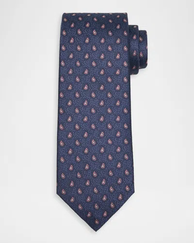 Isaia Men & Apos;s Paisley Silk Tie In Blue