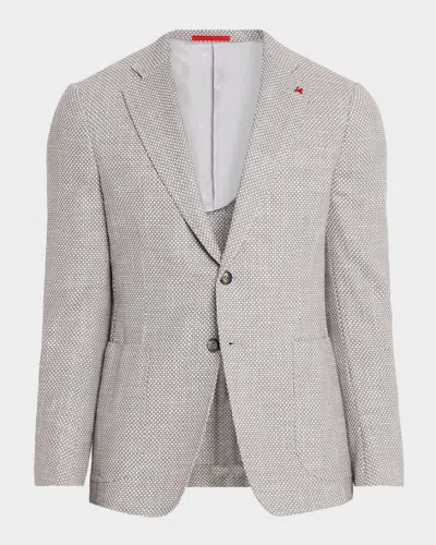 Isaia Men & Apos;s Solid Textured Single-breasted Sport Coat In Animal Print
