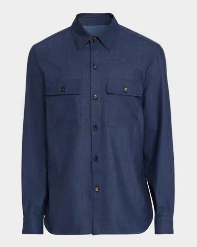 Isaia Men & Apos;s Summertime Denim Shirt In Blue