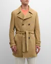 ISAIA MEN'S BELTED SUEDE TRENCH COAT