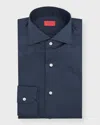 Isaia Men's Broadcloth Dress Shirt In Navy
