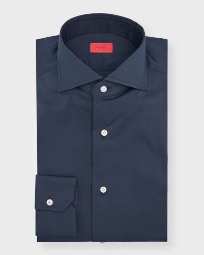 Isaia Men's Broadcloth Dress Shirt In Navy