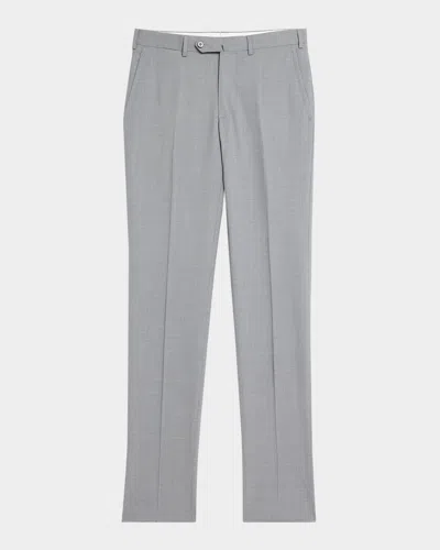 Isaia Men's Wool Flat Front Pants In Medium Bei
