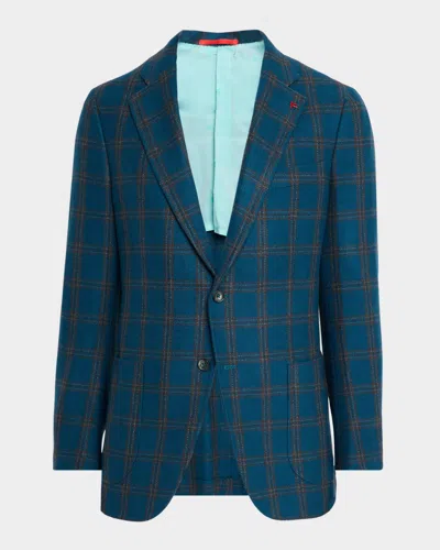 Isaia Men's Cashmere Plaid Sport Coat In Green