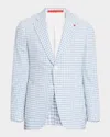 Isaia Blue  White Jackets In White