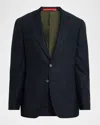 Isaia Men's Check Wool Single-breasted Sport Coat In Blue