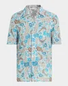 Isaia Men's Cotton Floral Camp Shirt In Miscellane