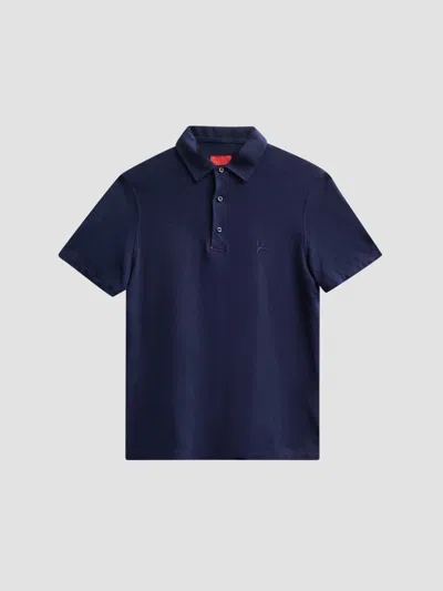 Isaia Men's Cotton Piqué Polo Shirt In Blue