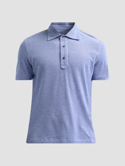 Isaia Men's Cotton Polo Shirt In Bright Blue