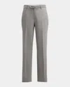 Isaia Men's Cropped Linen-blend Pants In Light Grey