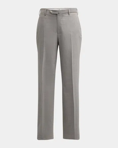Isaia Men's Cropped Linen-blend Pants In Light Grey