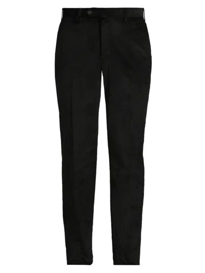 Isaia Men's Dynamic Comfort Cotton-blend Corduroy Pants In Black