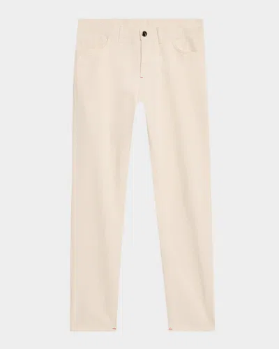 Isaia Men's Ecru Denim Five-pocket Pants In White One