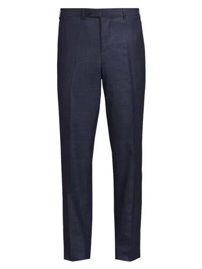 Isaia Men's Extended-tab Woven Trousers In Blue
