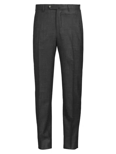 Isaia Men's Extended-tab Woven Trousers In Black