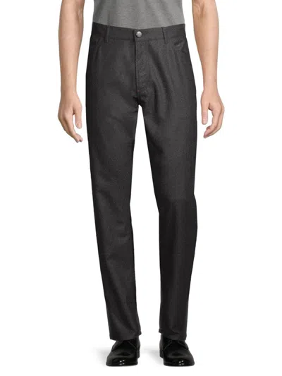 Isaia Men's Five Pocket Wool Trousers In Dark Grey